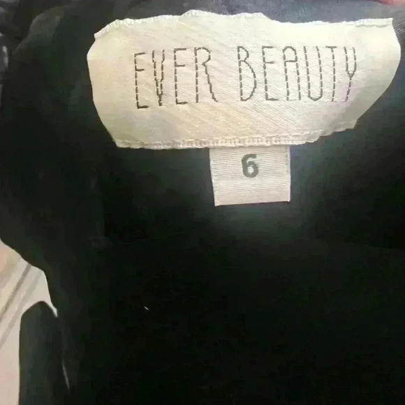 Ever Beauty Formal Gown Vintage Black Stripe Velvet Satin Tulle - Picture 4 of 4